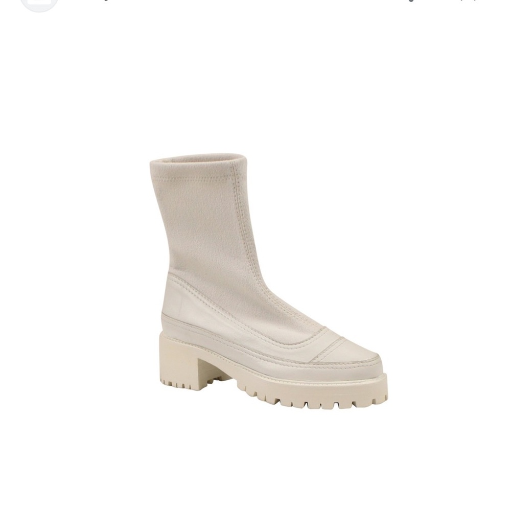 Nicole Saldana Christina White Ankle Boots
